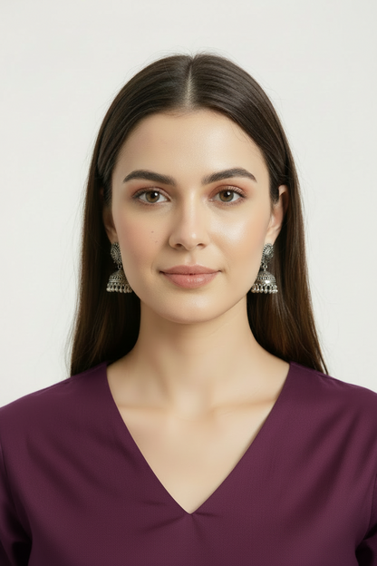 Dark Burgundy Solid Rayon A Line Cordset